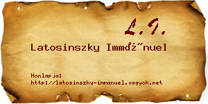 Latosinszky Immánuel névjegykártya